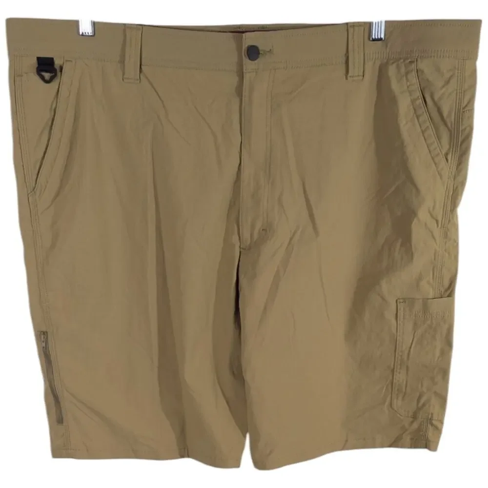 Wrangler Quick Dry Cargo Shorts Mens Size 46 Khaki Performance Series Nylon Hike